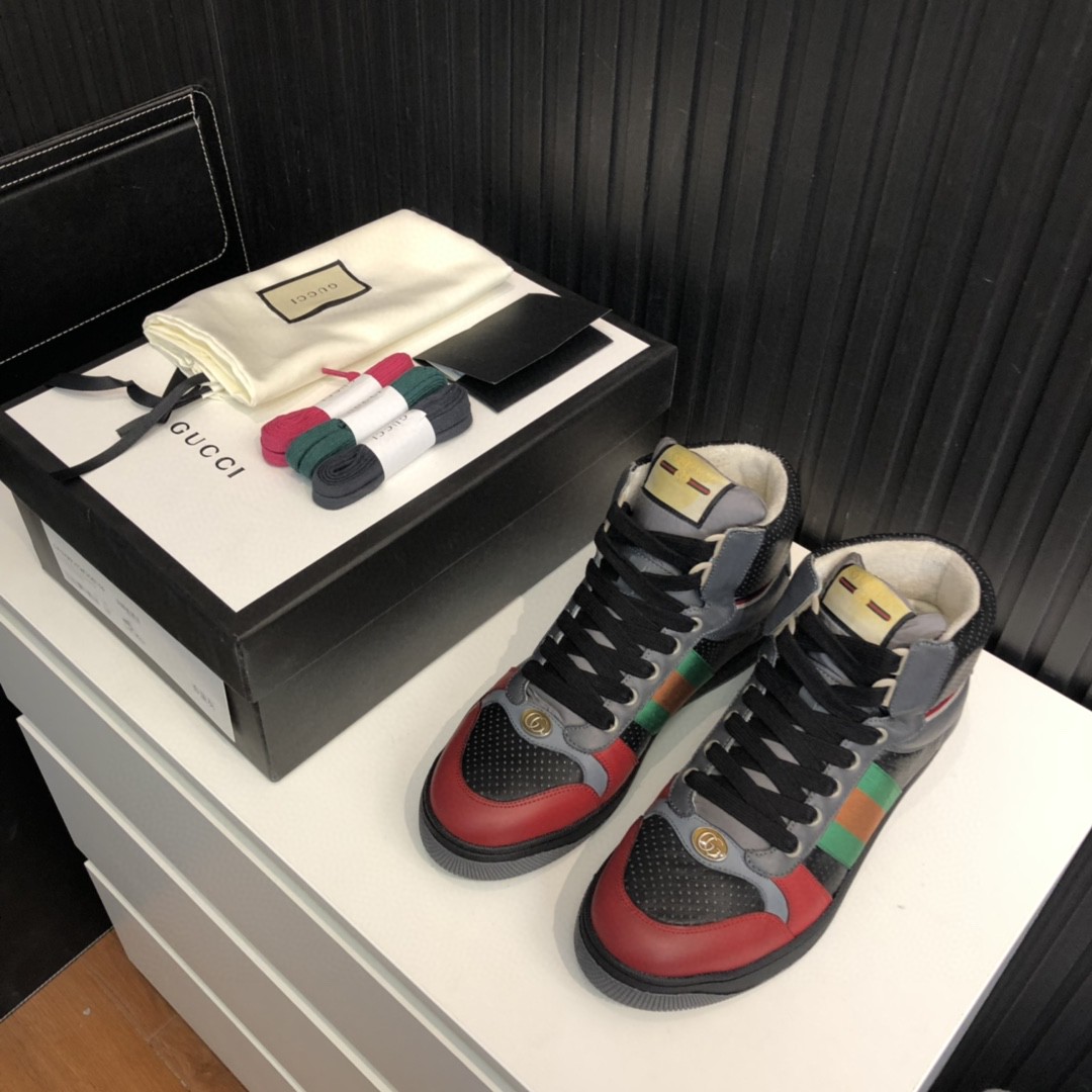 Gvc*1 Men’s Screener Distressed High-Top Sneakers Black For Men 5637309