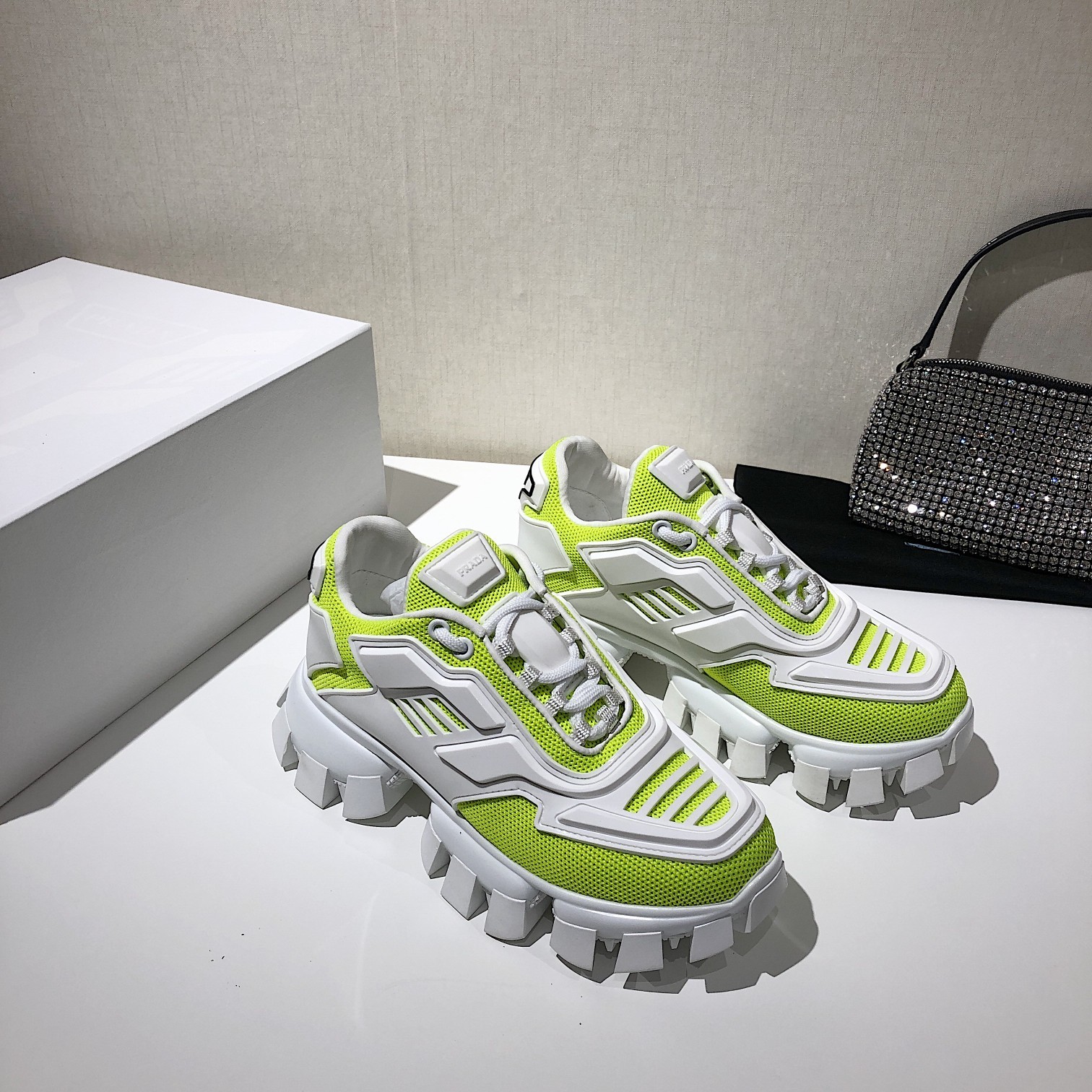 Pra*a Cloudbust Thunder Sneakers Green And White For Women PRD