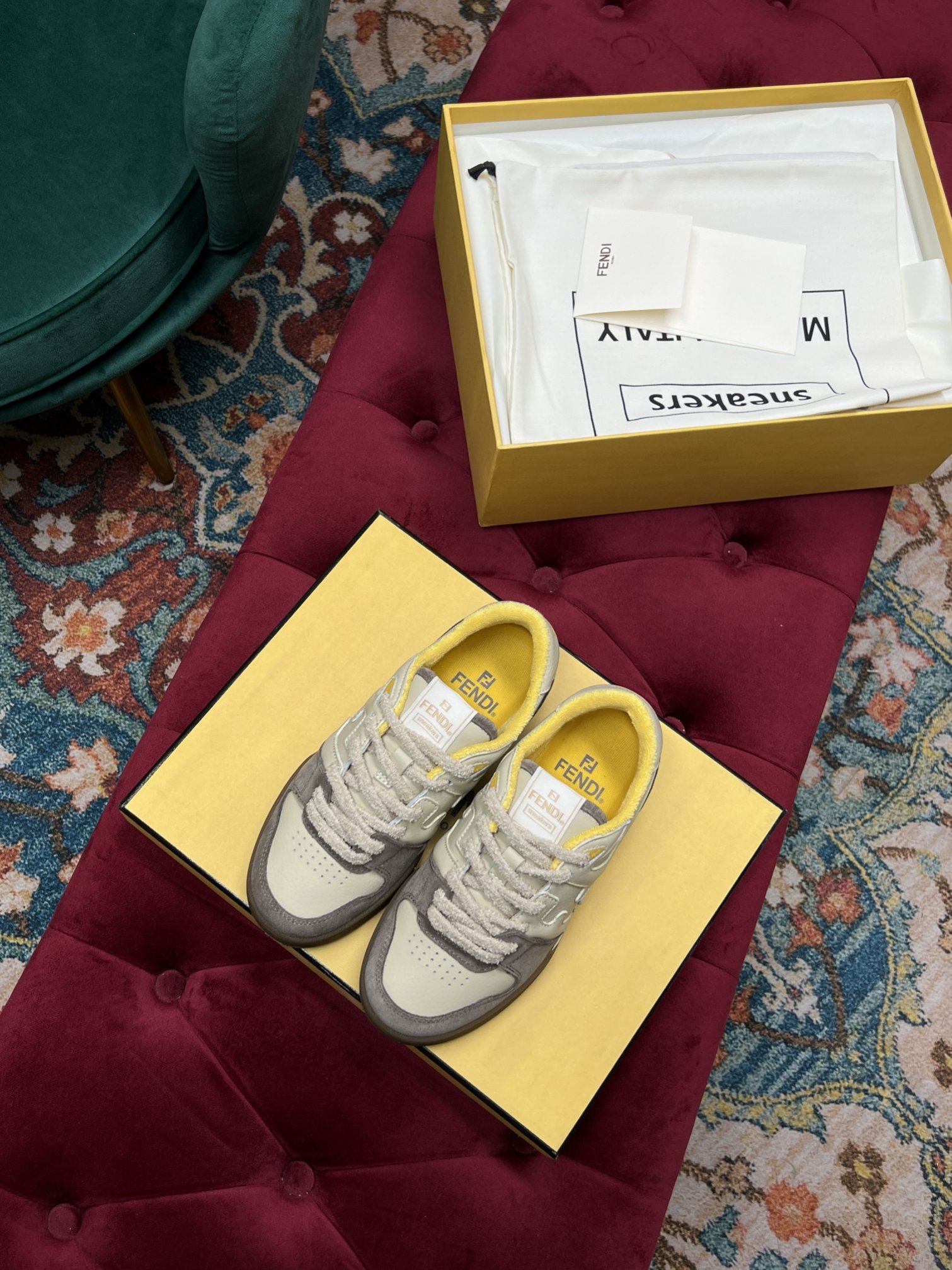 F**di Match Low Tops In Beige For Women 8E8252AHH2F1FHU