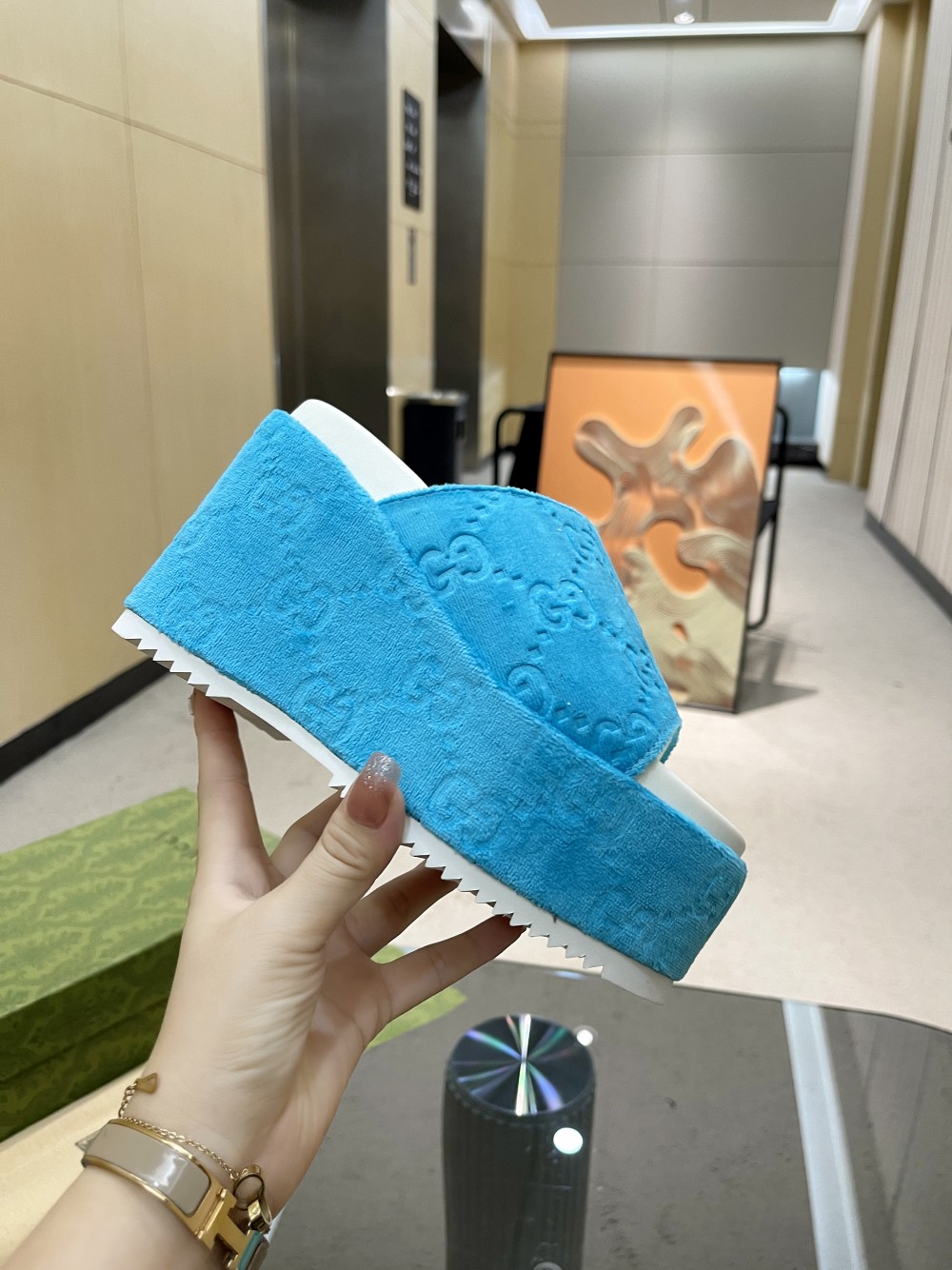 Gvc*1 Women’s GG Platform Sandal Light Blue For Women GG