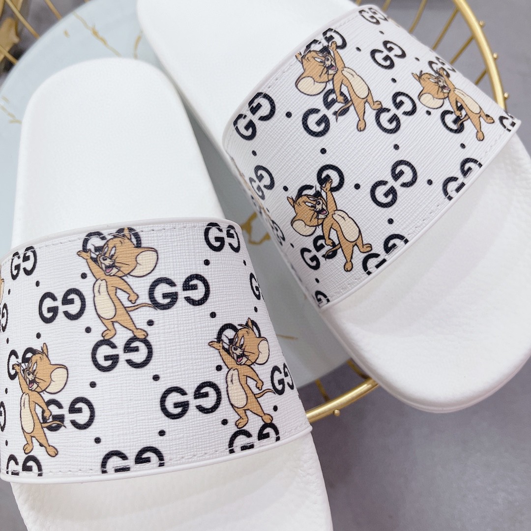 Gvc*1 Men’s Jerry Print Slide Sandal White For Men 681867