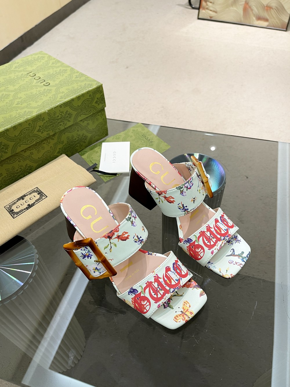 Gvc*1 Women’s ‘Soave’ Sandal With Bamboo Buckle White For Women GG‎