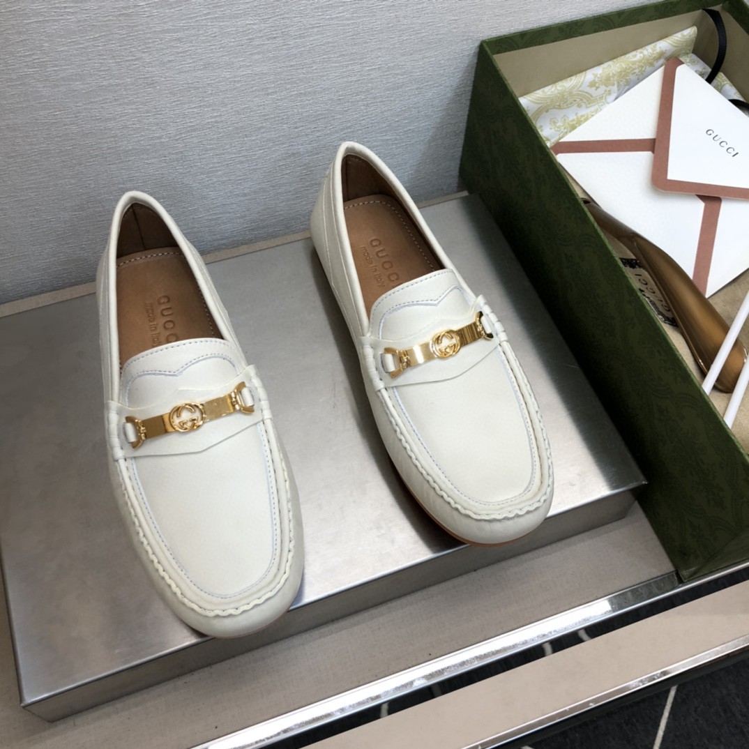Gvc*1 Men’s Loafer With Interlocking G Horsebit White For Men ‎655519-1XO00-9022