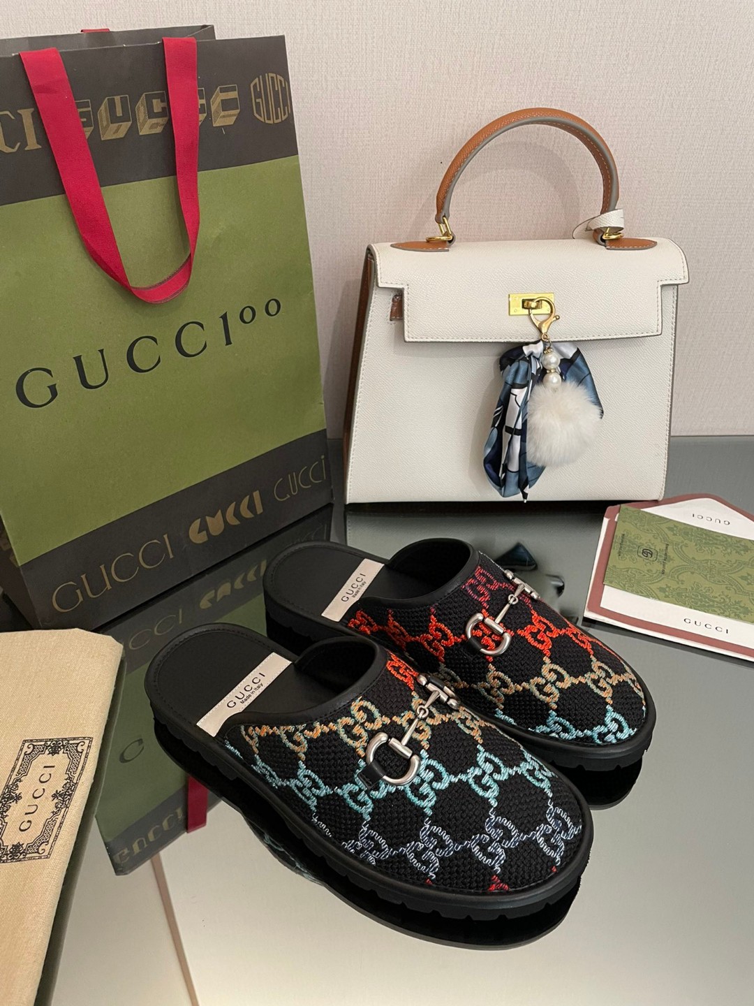 Gvc*1 Men’s GG Slipper With Horsebit Black For Men GG Shoes 694249