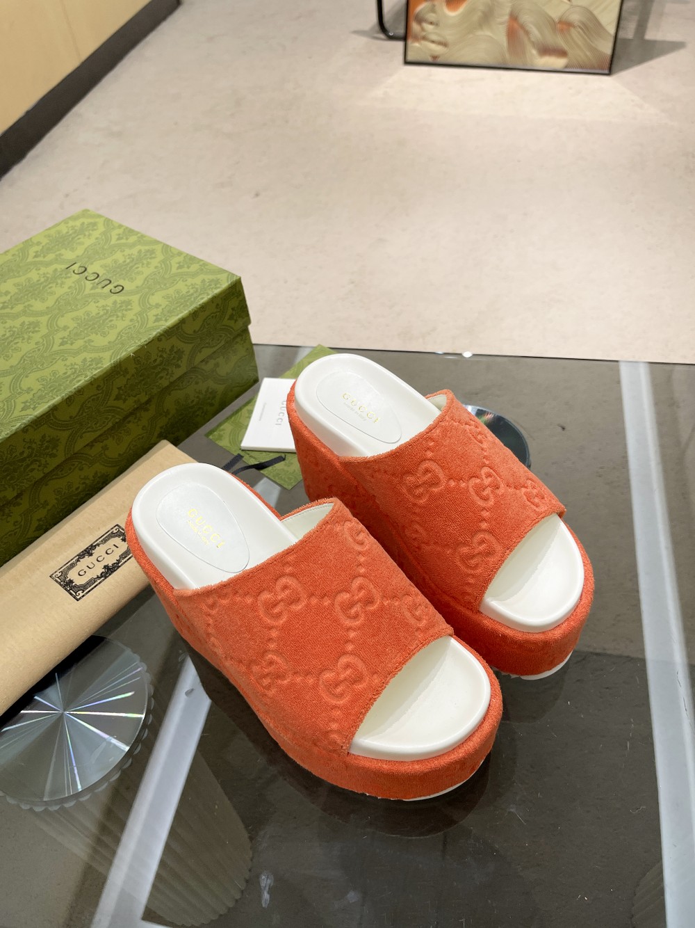 Gvc*1 Women’s GG Platform Sandal Orange For Women GG