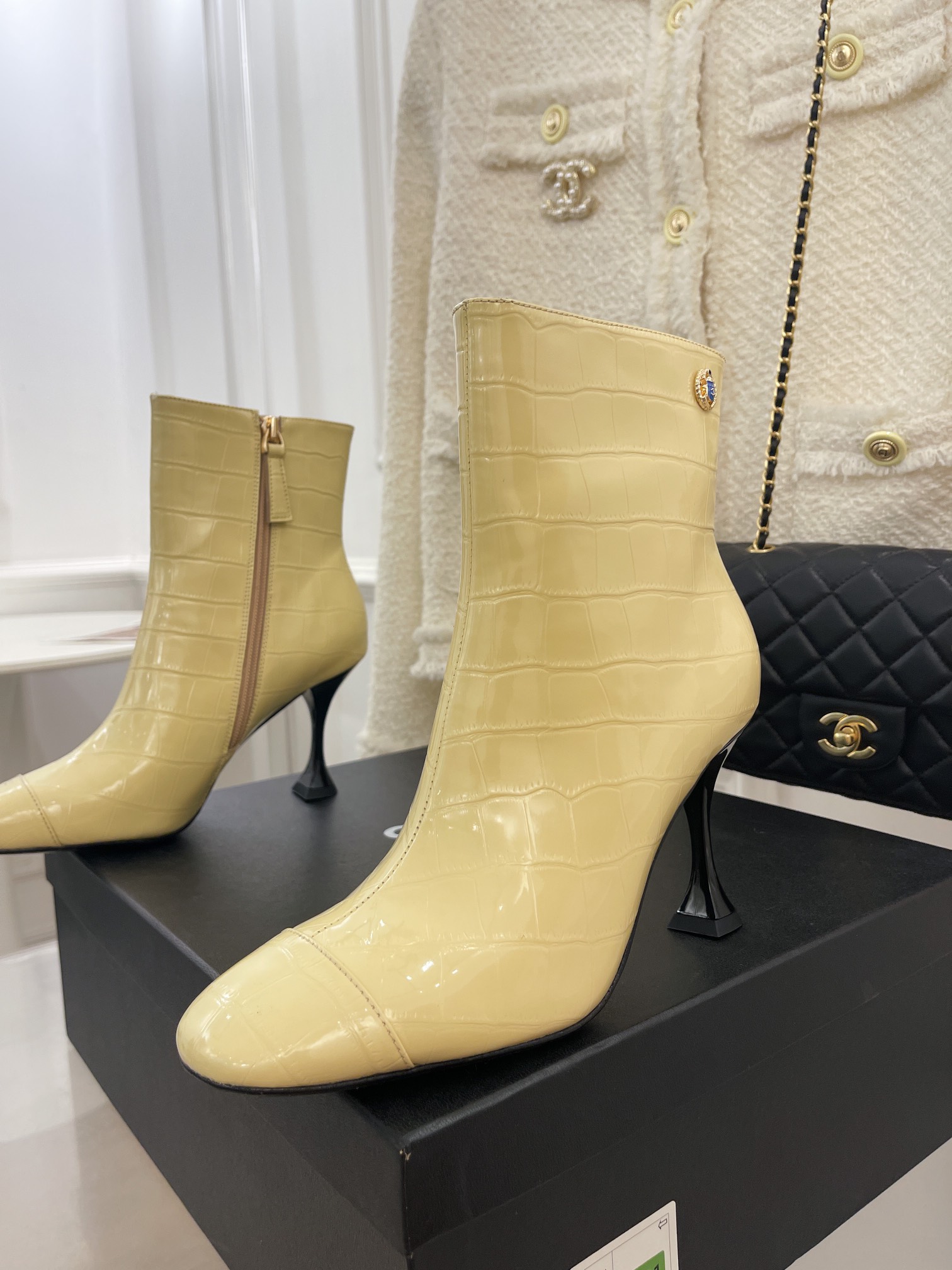 Ch**el Women’s Short Boots Beige For Women