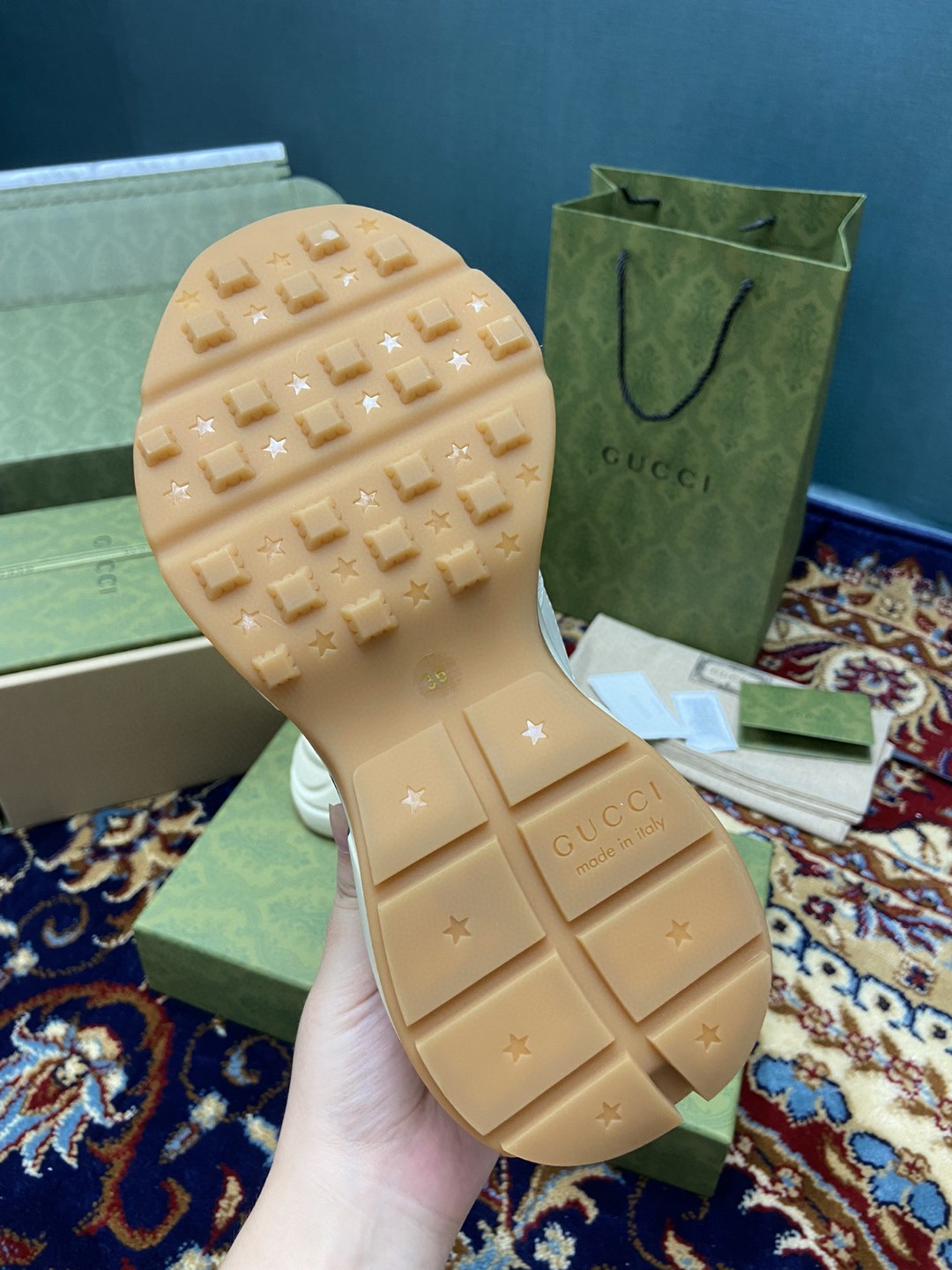 Gvc*1 Women’s Rhyton Sneakers With 25 White Ivory For Women ‎663339 2SH00 9522