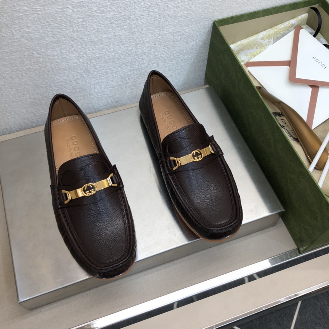 Gvc*1 Men’s Loafer With Interlocking G Horsebit Dark Brown For Men ‎655519 1XO00