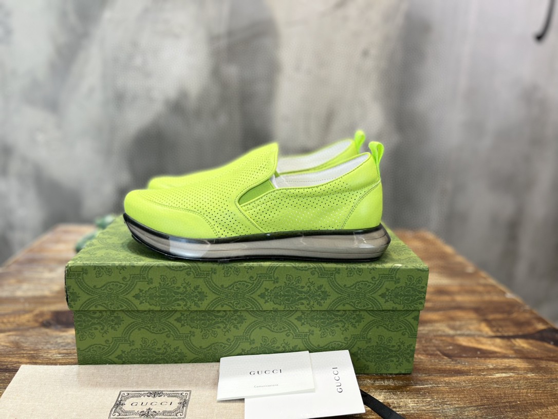 Gvc*1 Men’s Perforated Slip On Sneaker Light Green For Men 407364