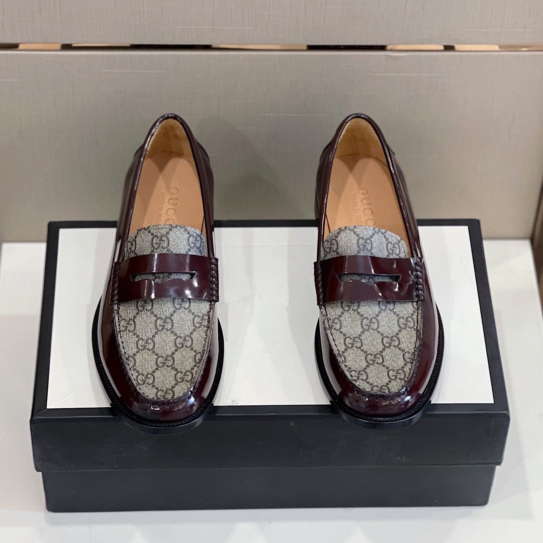 Gvc*1 Men’s GG Loafers Horsebit Brown And Beige For Men 699501