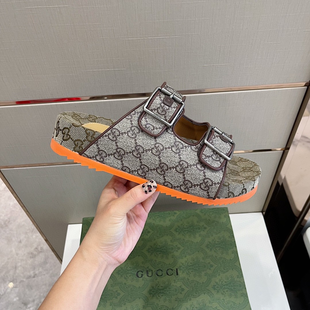 Gvc*1 Women’s Slide Sandal With Straps Gray Orange For Women 658020 2HK60