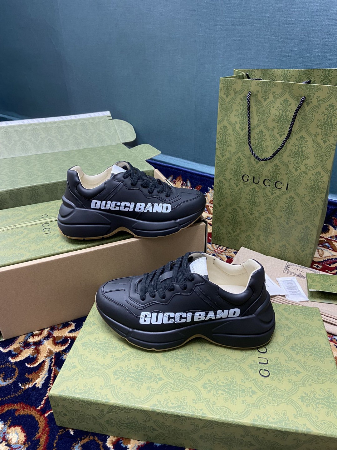 Gvc*1 Men’s Rhyton Sneakers With Gvc*1 Band Black For Men 599145 DRW00 1000