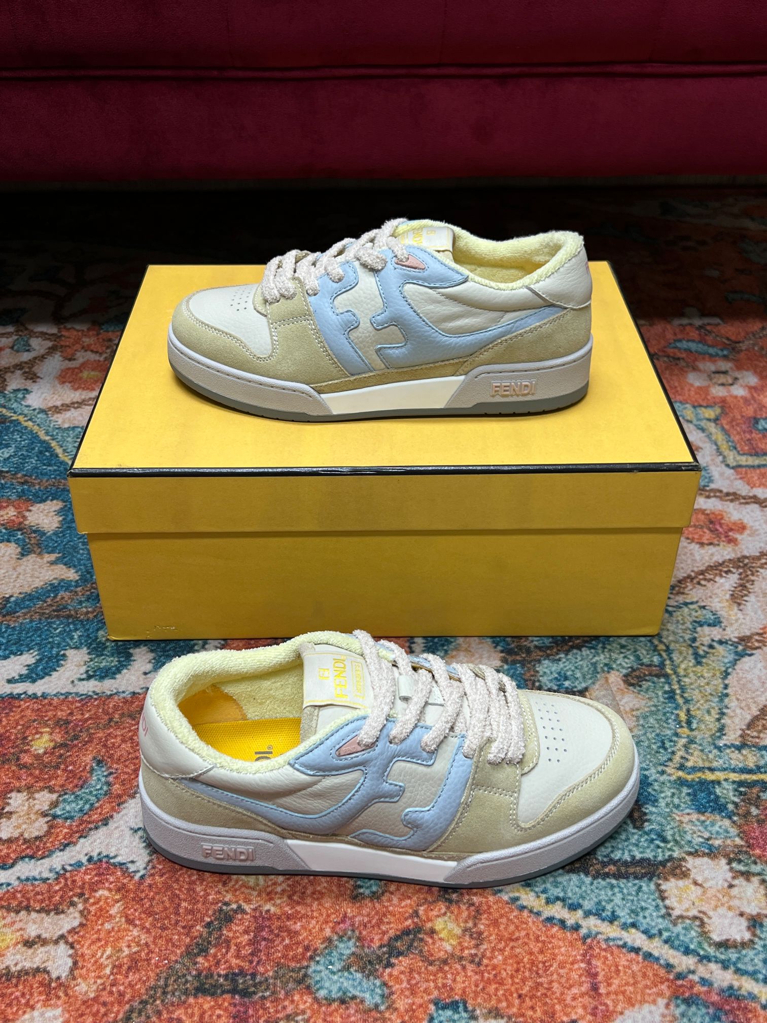 F**di Match Low Tops In Yellow For Women 8E8252AI1NF1H1F