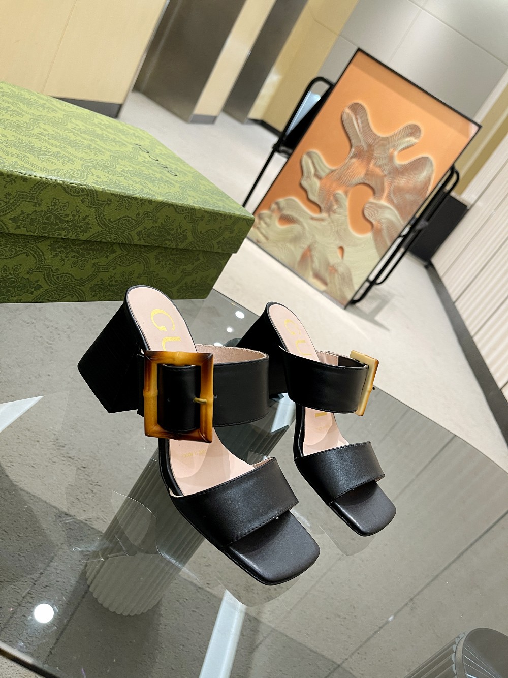 Gvc*1 Women’s Sandal With Bamboo Buckle Black For Women GG