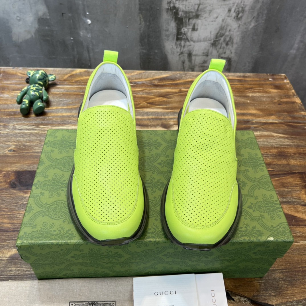 Gvc*1 Men’s Perforated Slip On Sneaker Light Green For Men 407364