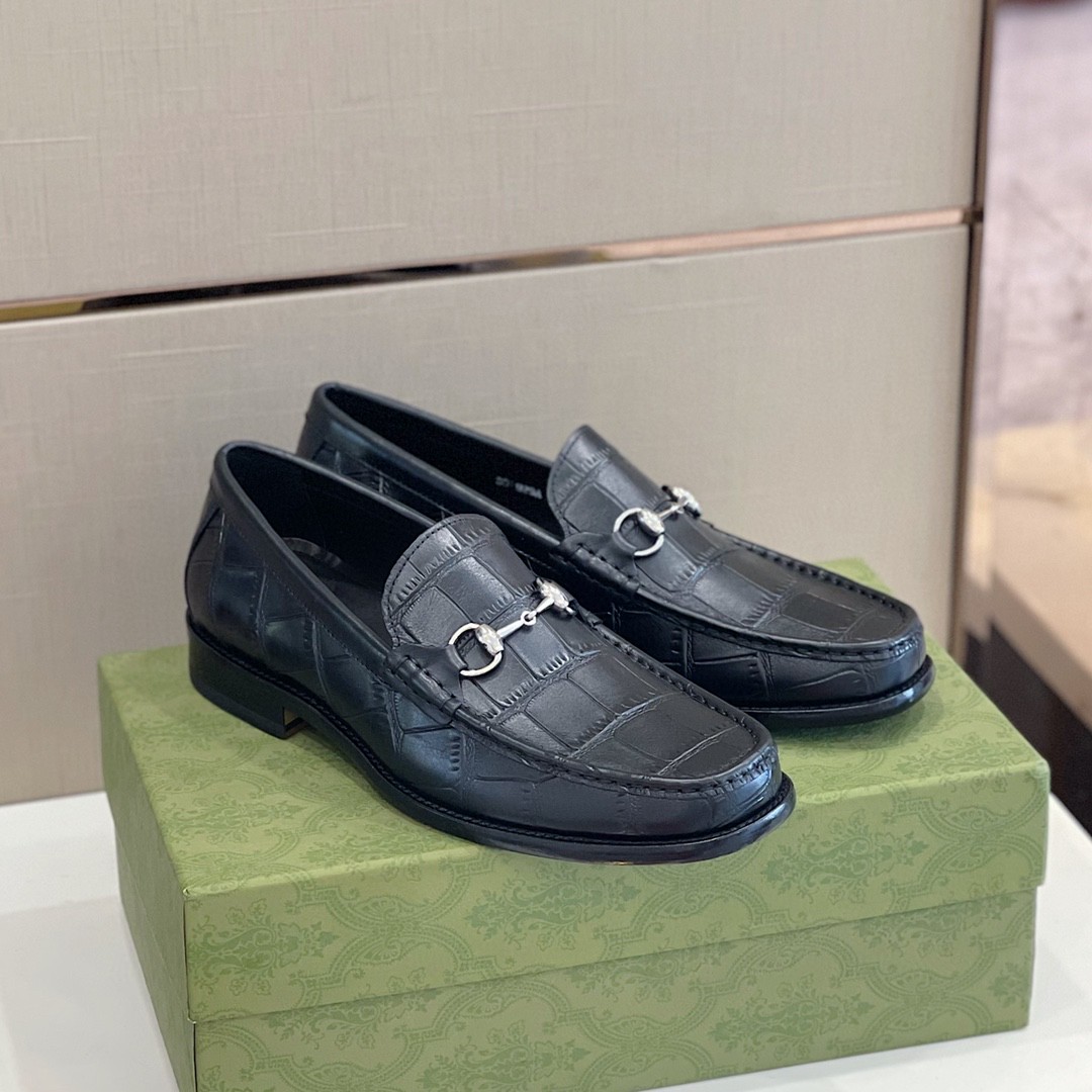 Gvc*1 Men’s 1953 Horsebit Crocodile Loafer Black For Men 644724
