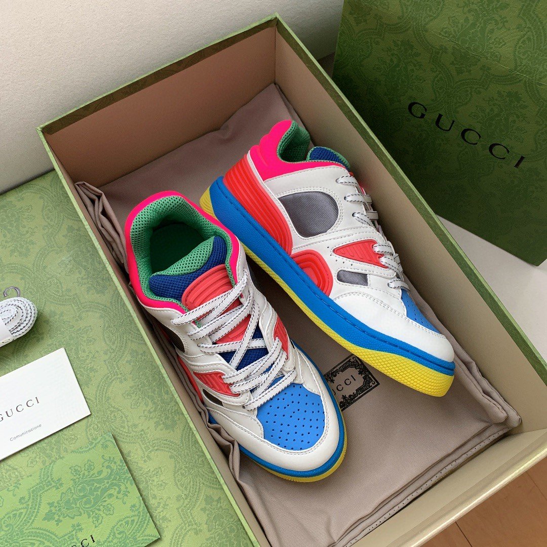 Gvc*1 Women’s Basket Sneaker White Pink And Blue For Women 661311 2SH80 9063