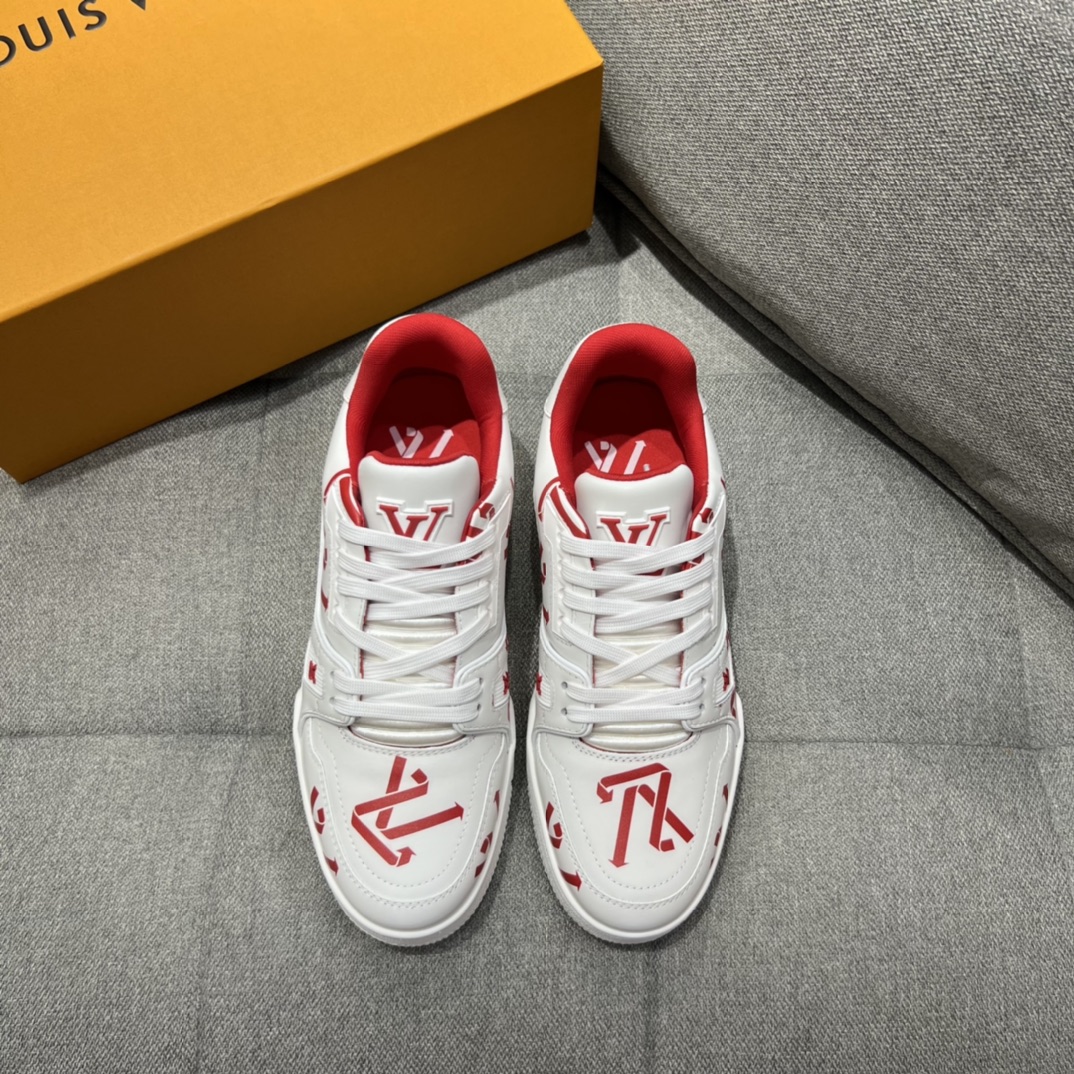 L0vis Vvtt0n LV Trainer Sneaker Red For Men LV 1AAGYR