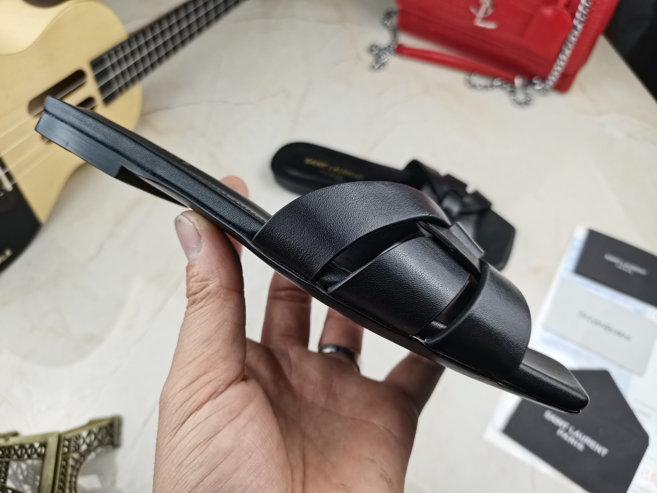 Sa1nt Lau*nt Women’s Tribute Flat Mules Black For Women Y51 571952BDA001000