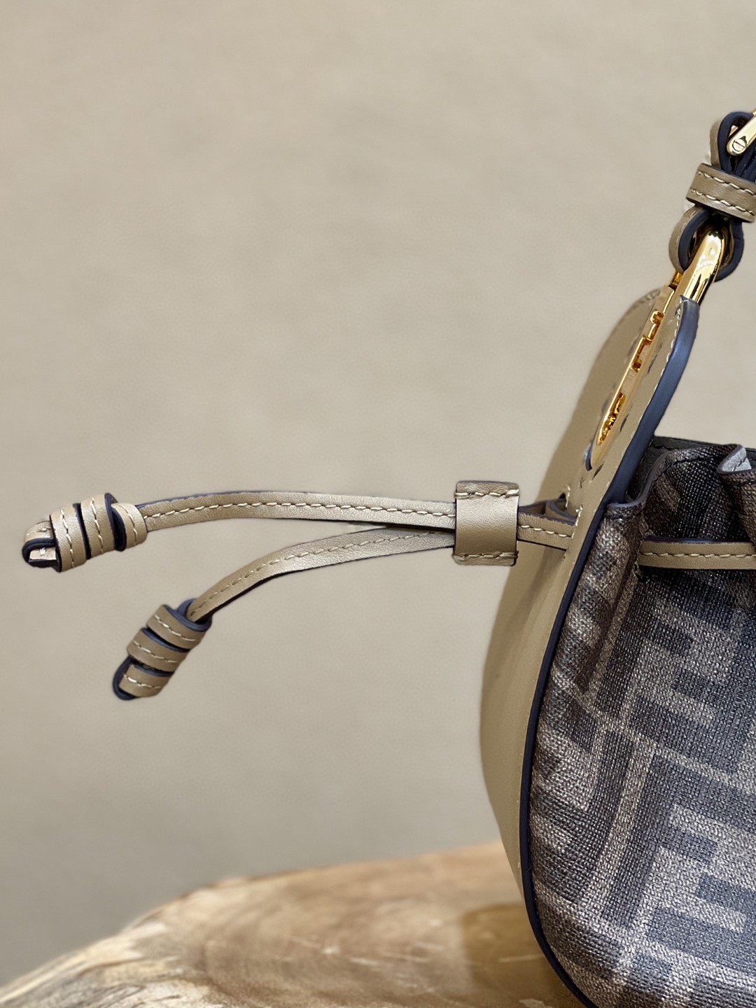 F**di Pomodorino Brown FF Fabric Mini Bag For Woman 17cm/6.5in 8BS059AHWVF1GE3