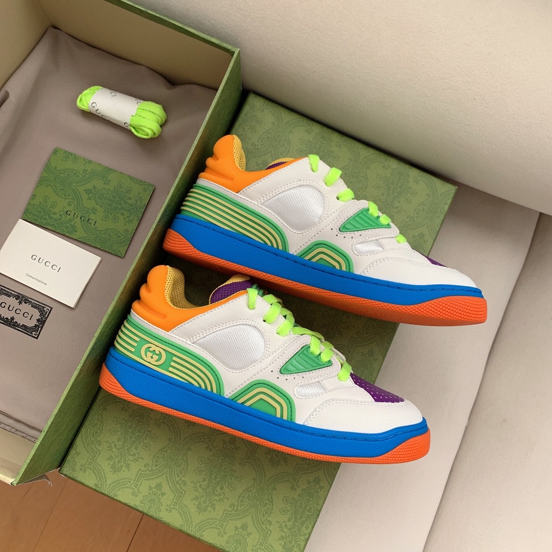 Gvc*1 Men’s Basket Sneaker White Green And Purple For Men 661310 2SH80 9062