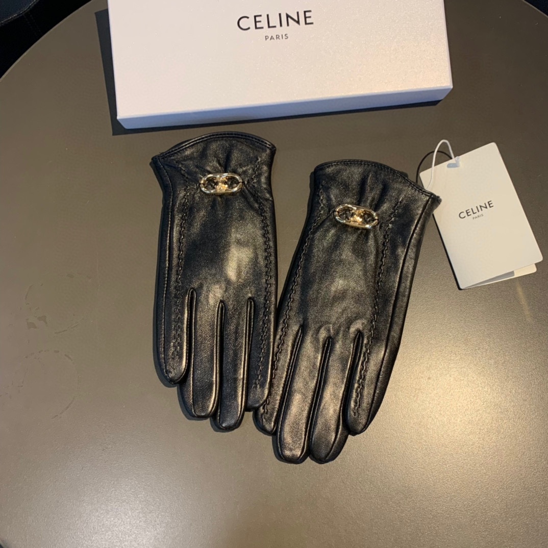 Ce1i*e Triomphe Gloves In Black