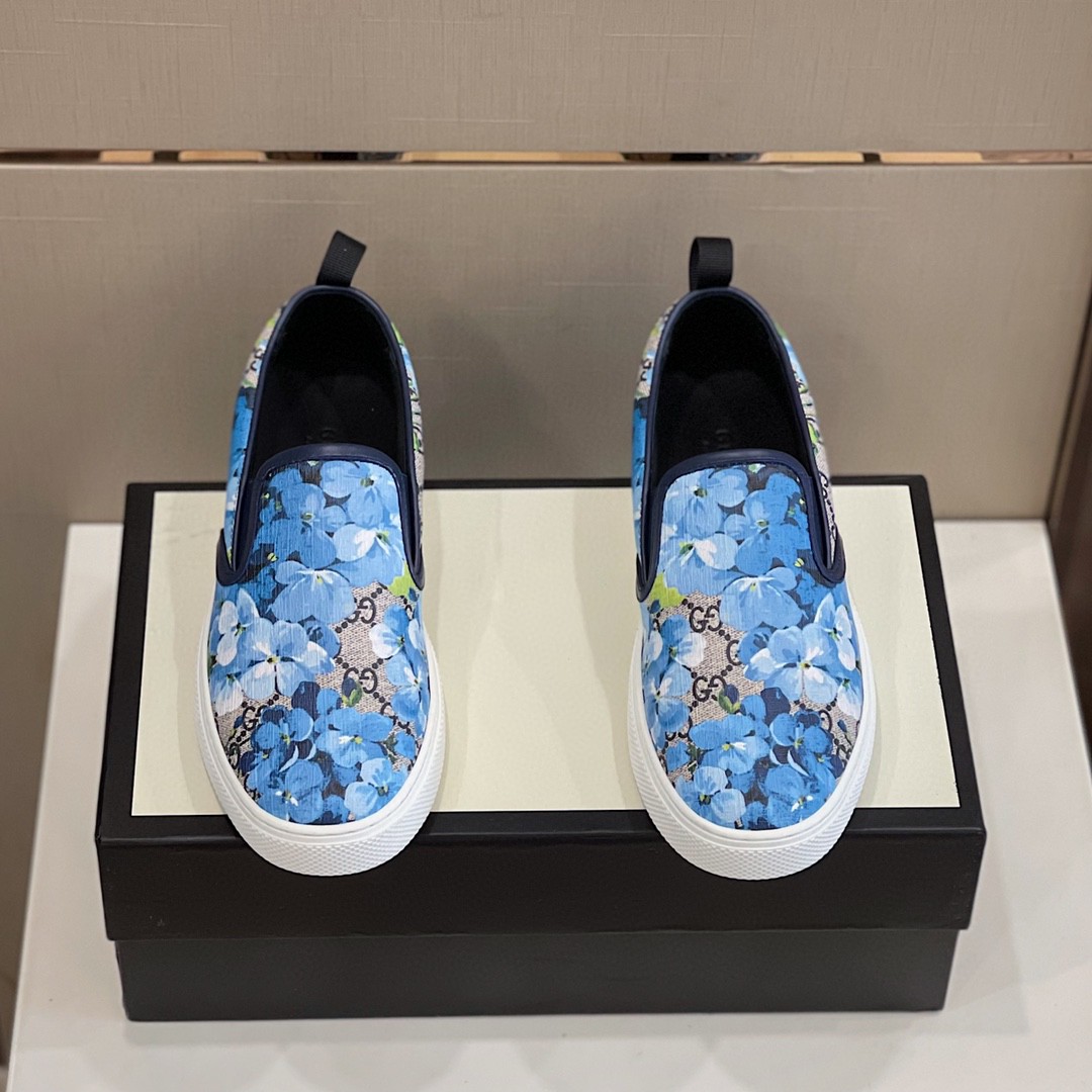 Gvc*1 Men’s GG Svp*me Canvas Slip-On Blue Flowers For Men 546152 KU2E0 8471