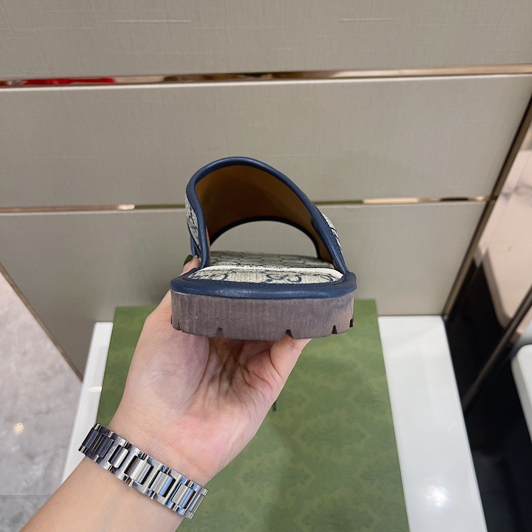 Gvc*1 Men’s GG Svp*me Slide Sandal Blue And Beige For Men ‎624879