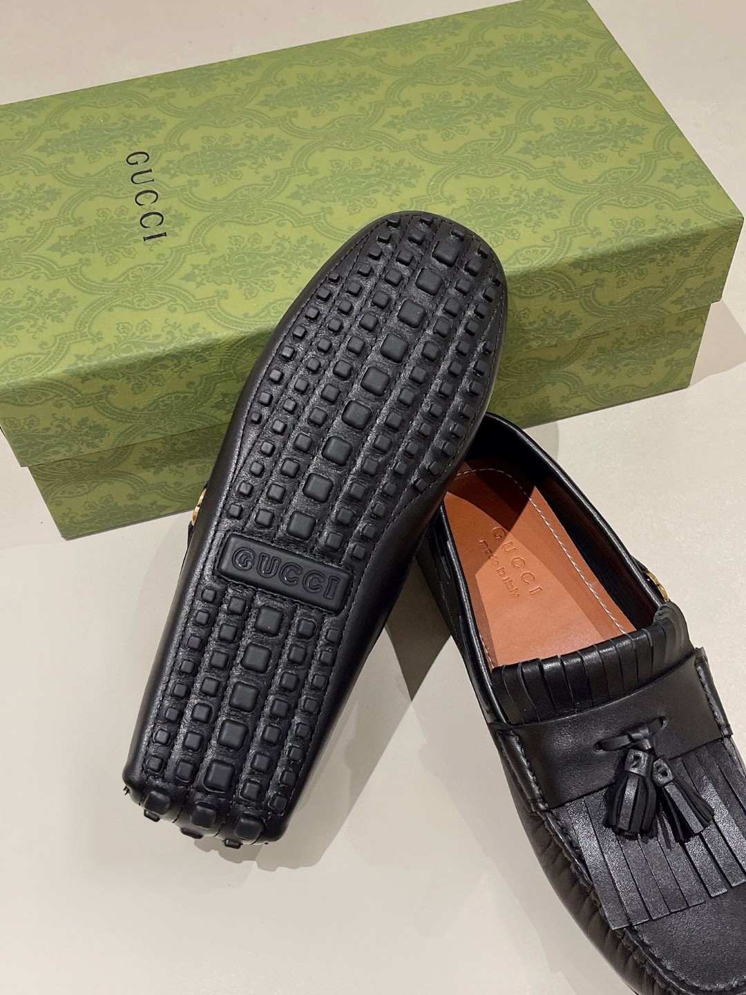 Gvc*1 Men’s Loafer With Driver Interlocking G Black For Men 624699