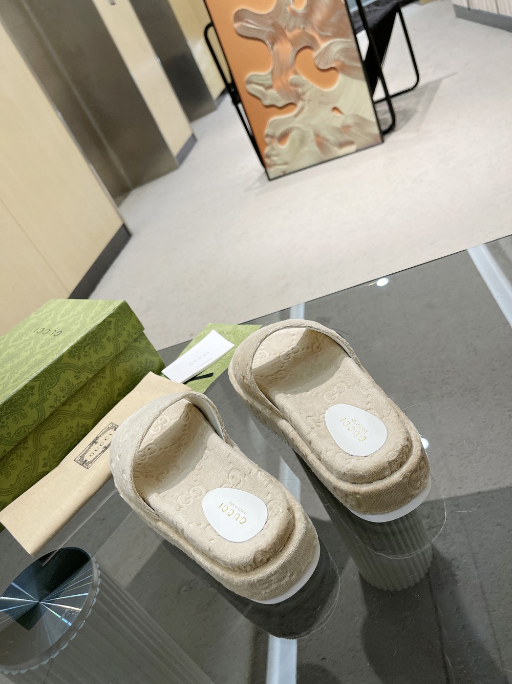 Gvc*1 Women’s GG Platform Sandal Beige For Women GG