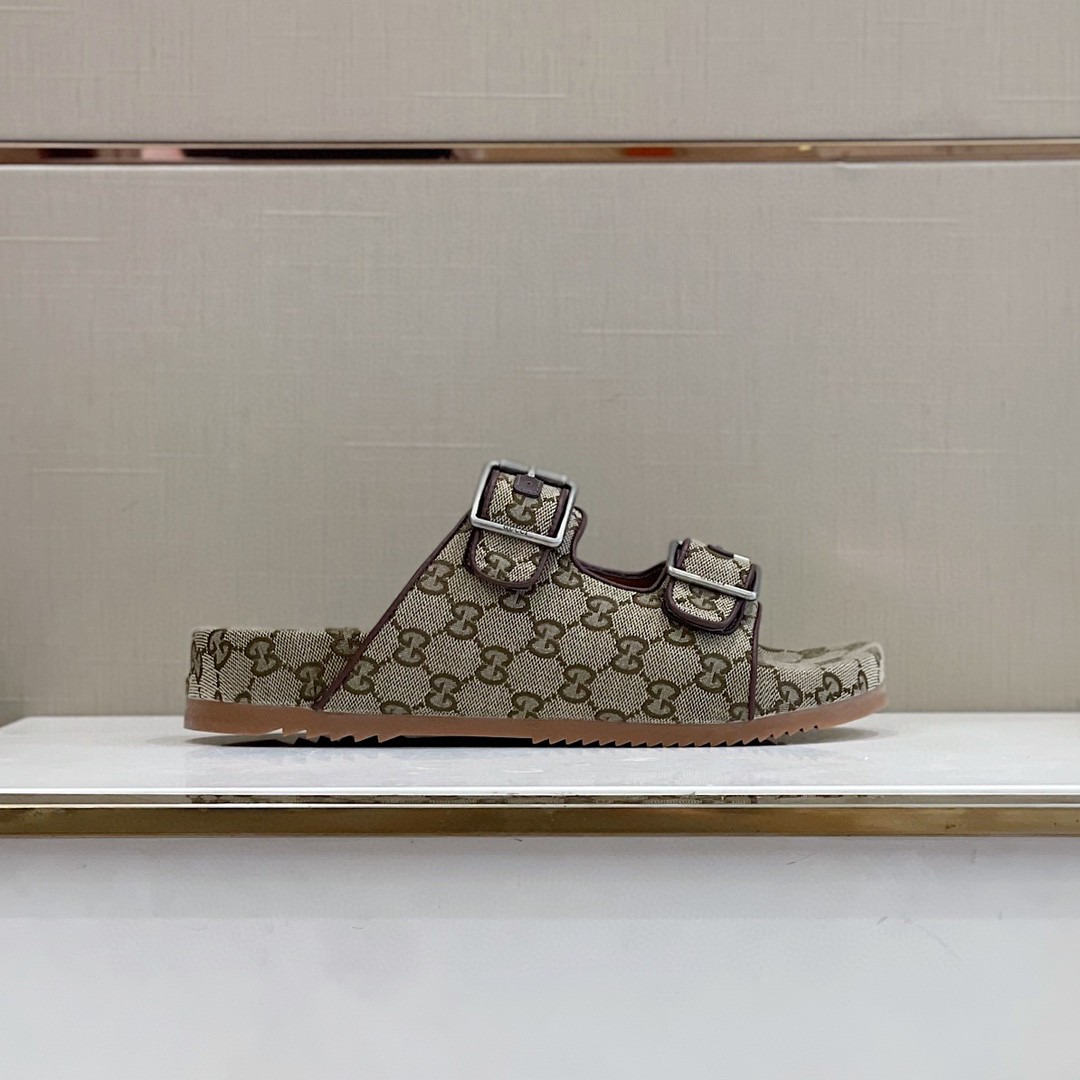 Gvc*1 Women’s Slide Sandal With Straps Beige And Ebony For Women 658020 2HK60 9791