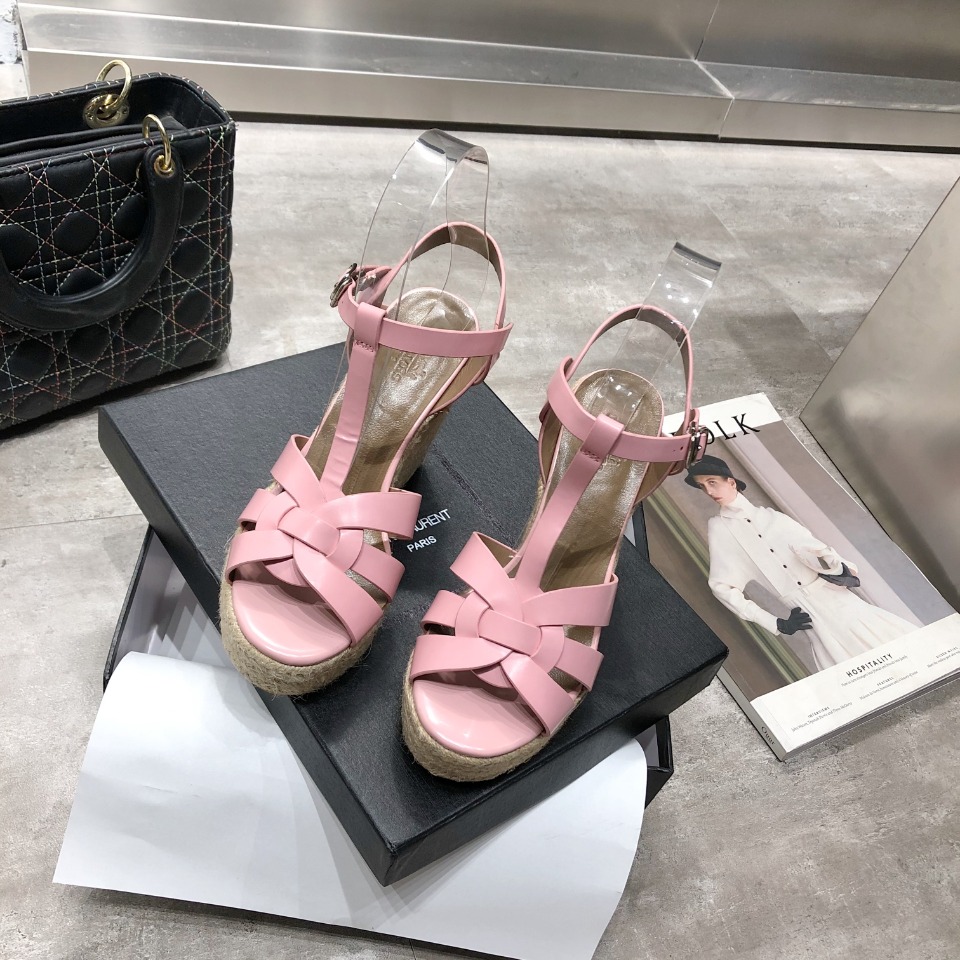 Sa1nt Lau*nt Women’s Tribute Espadrilles Wedge Pink For Women Y51