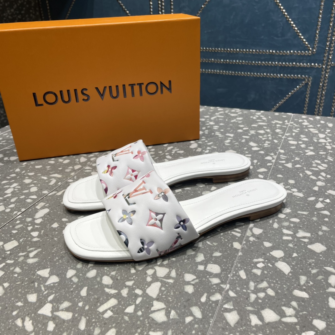 L0vis Vvtt0n Women’s Revival Flat Mule White For Women LV 1AAORE
