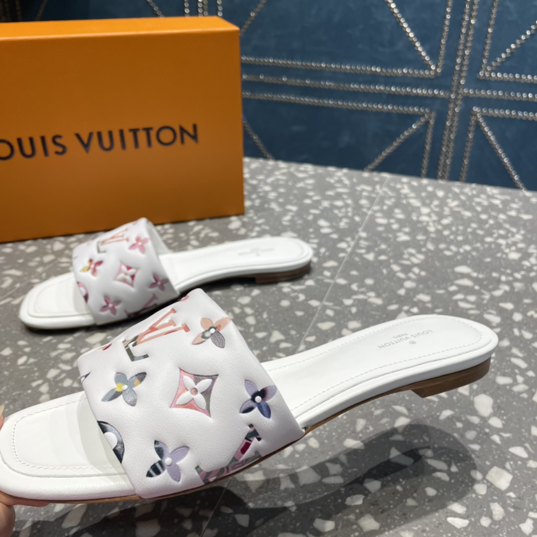 L0vis Vvtt0n Women’s Revival Flat Mule White For Women LV 1AAORE