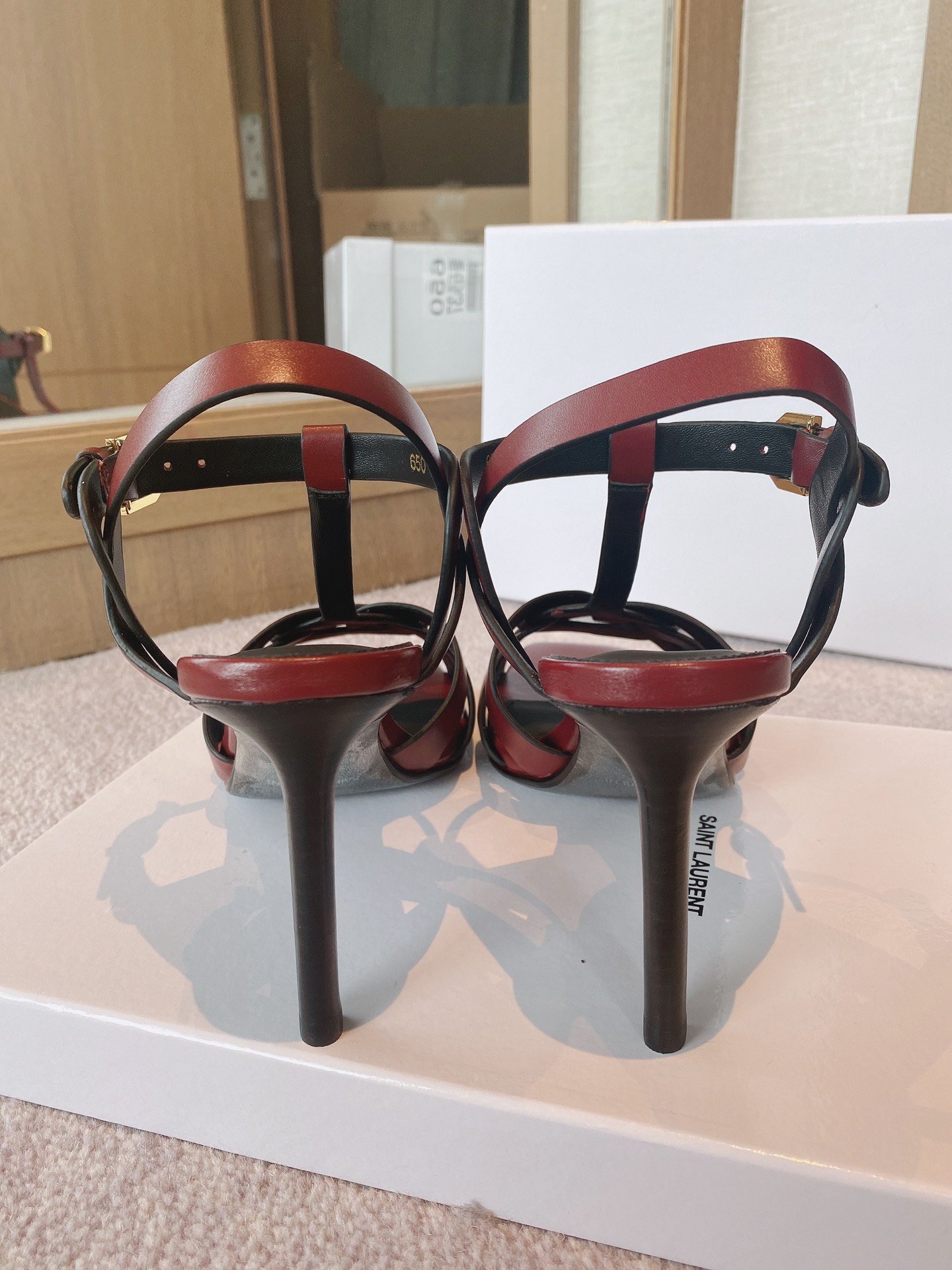 Sa1nt Lau*nt Women’s Tribute Sandals Red- Purple For Women Y51