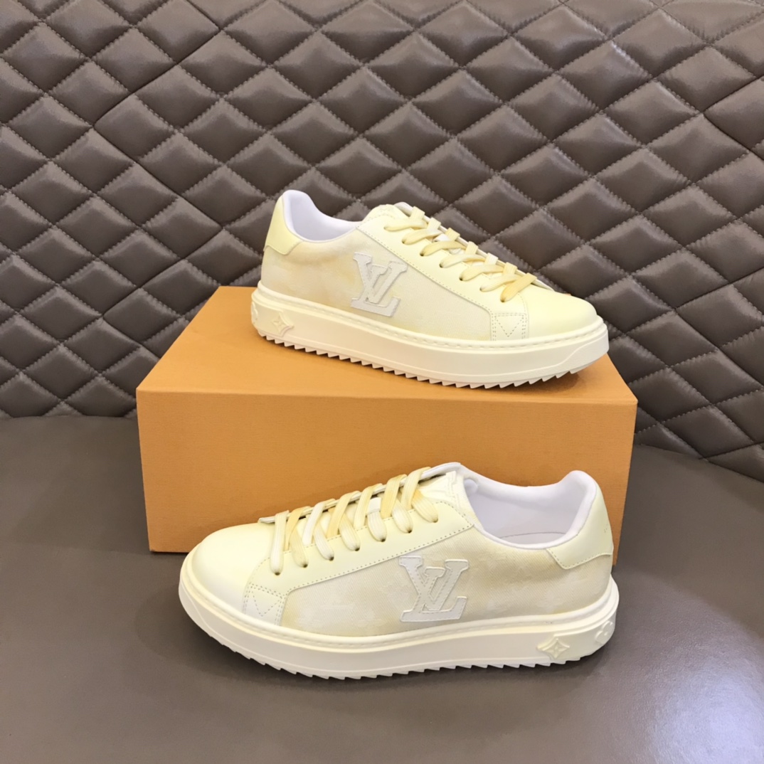 L0vis Vuittion Time Out Sneaker Yellow For Men LV