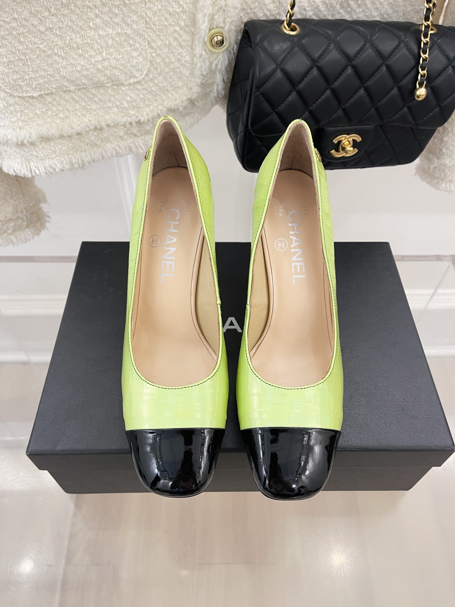 Ch**el Women’s Pump & Grosgrain Green For Women