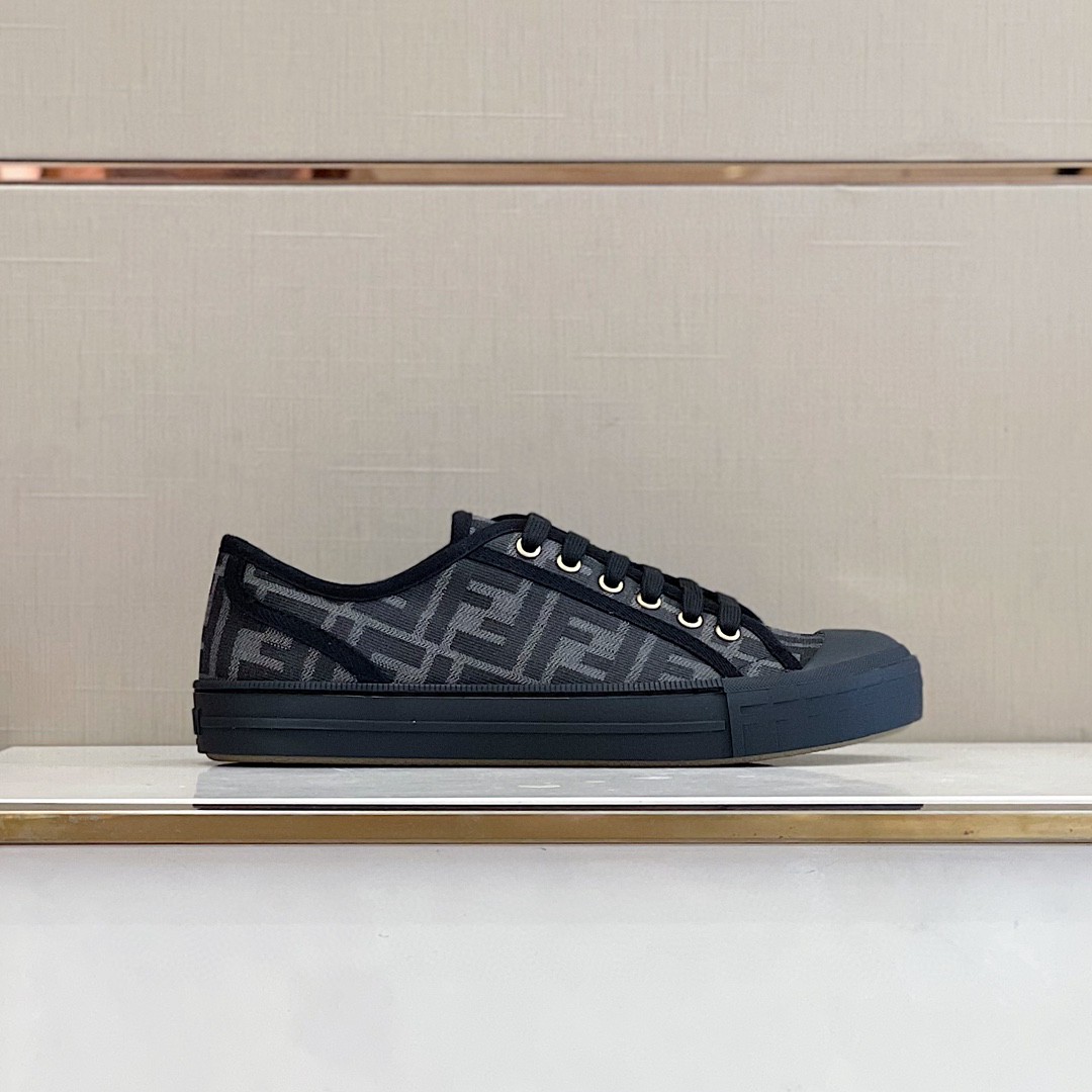 F**di Domino Fabric Sneakers Black For Men