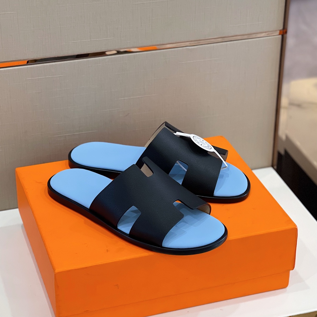 H**me5 Izmir Sandal Black And Light Blue For Men