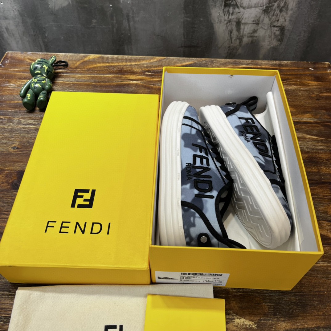 F**di Domino Fabric Sneakers Blue For Men