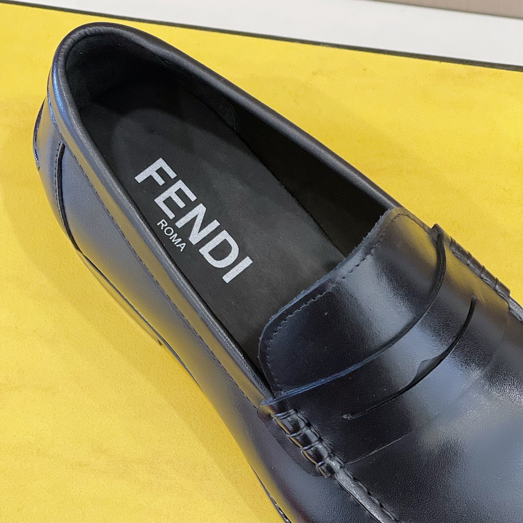 F**di Force Matte Black Loafers For Men