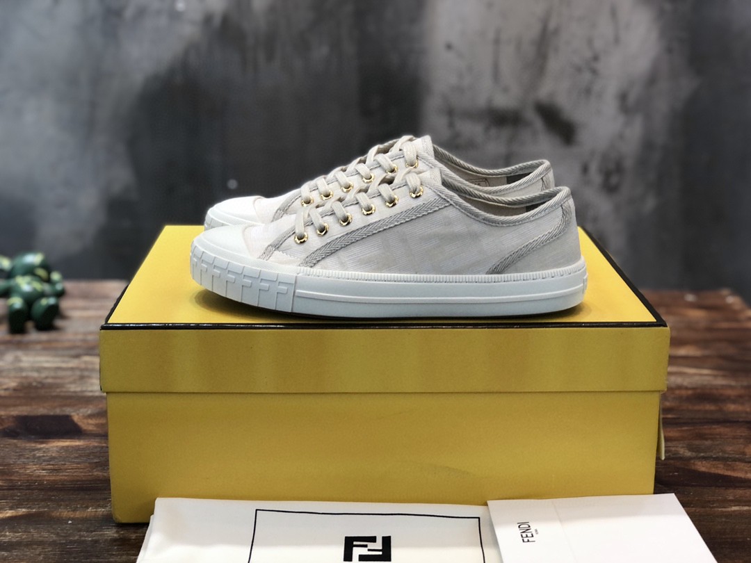 F**di Domino Fabric Sneakers Grey For Women