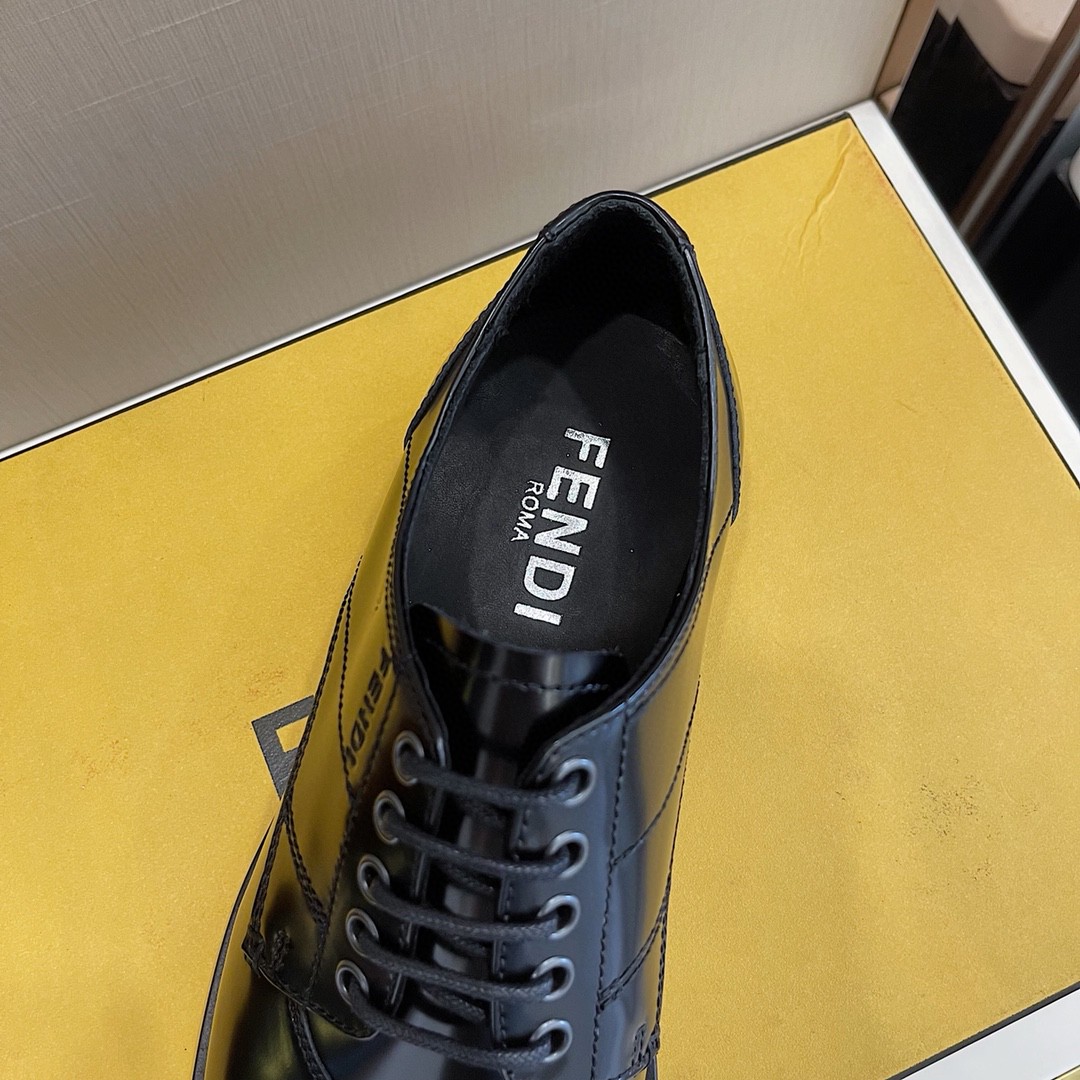 F**di Force Shiny Black Shoes For Men