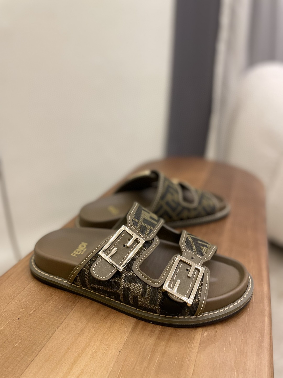 F**di Feel Slides Brown For Women