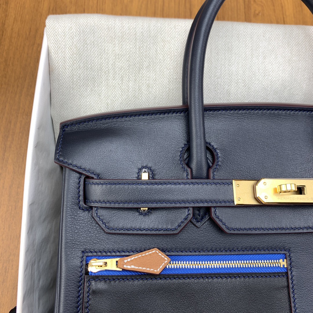 H**me5 Birkin Colormatic Bag 30 Navy Blue, Gold Toned Hardware Bag For Women, Women’s Handbags, Shoulder Bags 11.8in/30cm