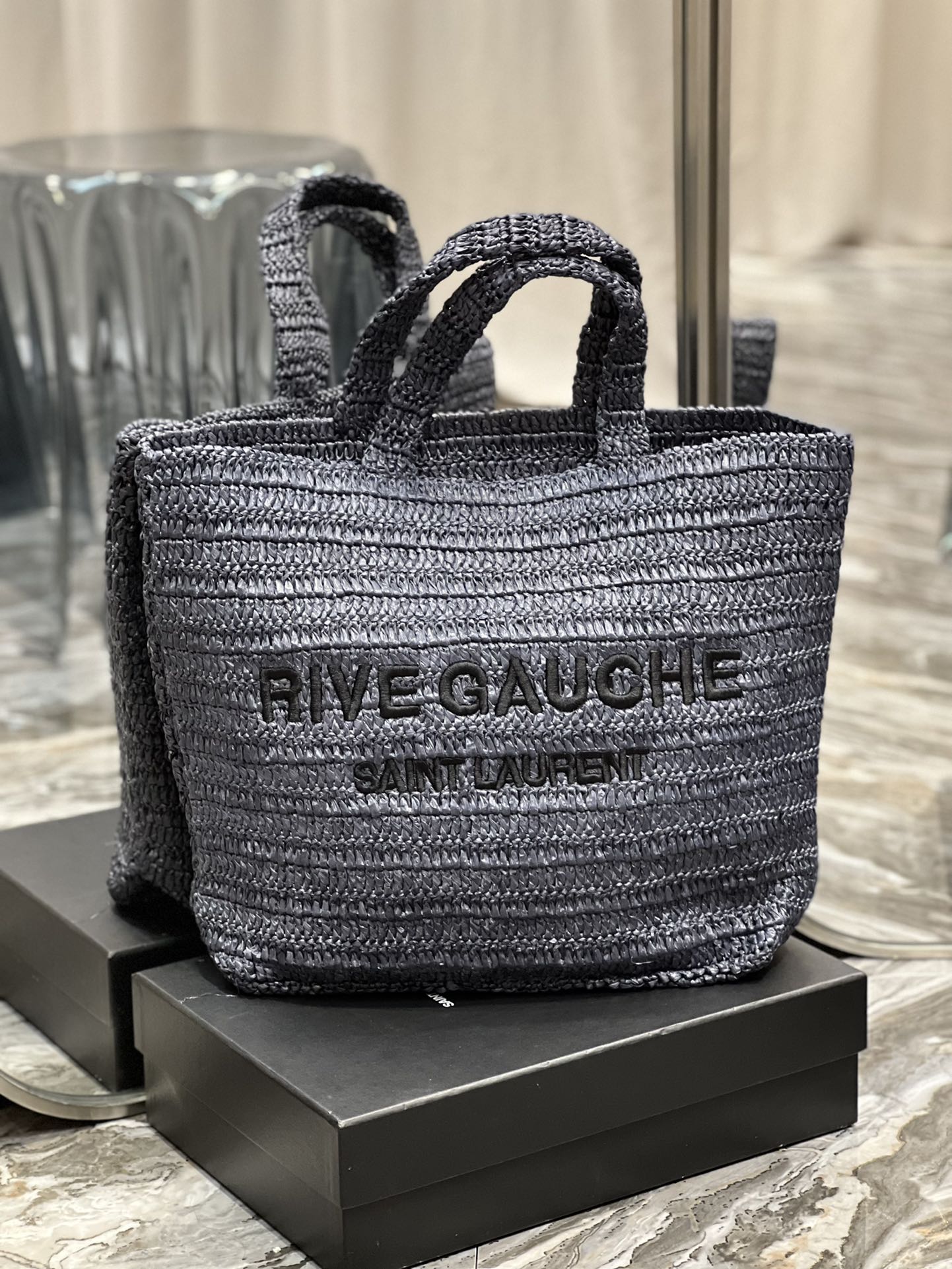 Sa1nt Lau*nt Rive Gauche S*pple Tote Bag Grey For Women, Women’s Bags 15in/38cm Y51