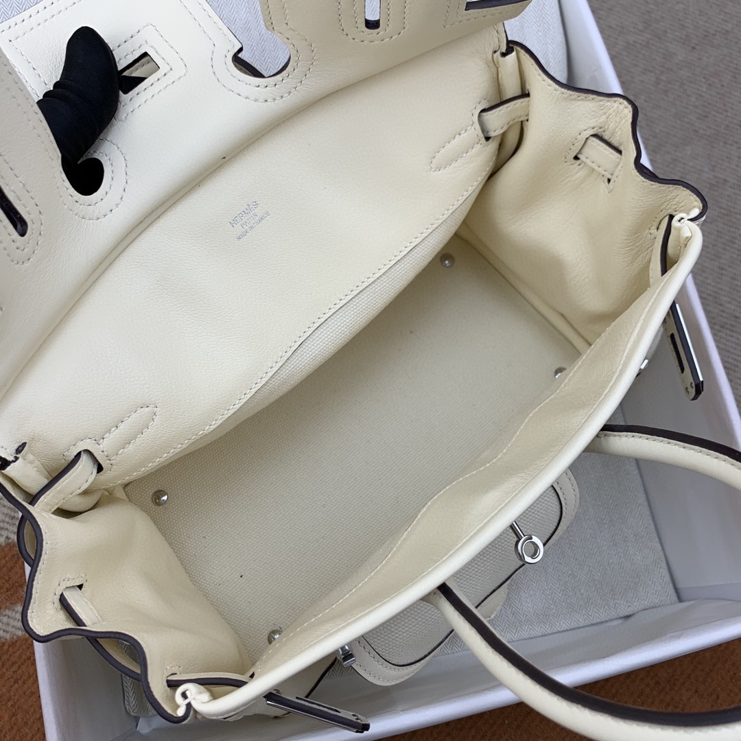 H**me5 Birkin Cargo 25 White, Silver Toned Hardware Bag For Women, Women’s Handbags, Shoulder Bags 9.8in/25cm