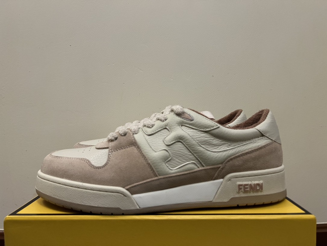 F**di Match Low Tops Sneakers Beige/Brown For Men 7E1493