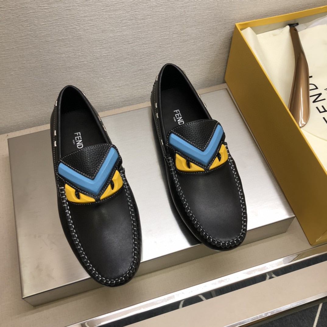 F**di Force Black Loafers For Men