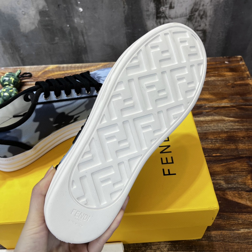 F**di Domino Fabric Sneakers Blue For Men